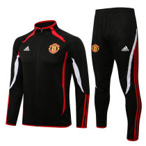 Mens Manchester United Jacket + Pants Training Suit Teamgeist Black 2021/22