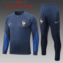 Kids France Jacket + Pants Training Suit Royal 2022