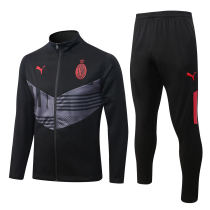 Mens AC Milan Jacket + Pants Training Suit Black 2022/23
