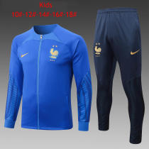 Kids France Jacket + Pants Training Suit Blue 2022