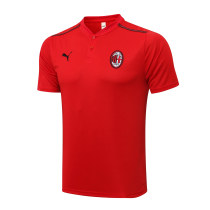 Mens AC Milan Polo Shirt All Red 2021/22