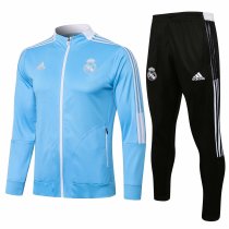 Mens Real Madrid Jacket + Pants Training Suit Blue 2021/22