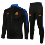 Mens Real Madrid Jacket + Pants Training Suit Black 2021/22