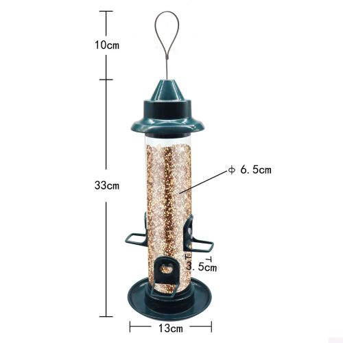 Metal and  Transparent Plastic Wild And Water Bird Feeder  for Hanging Outdoors