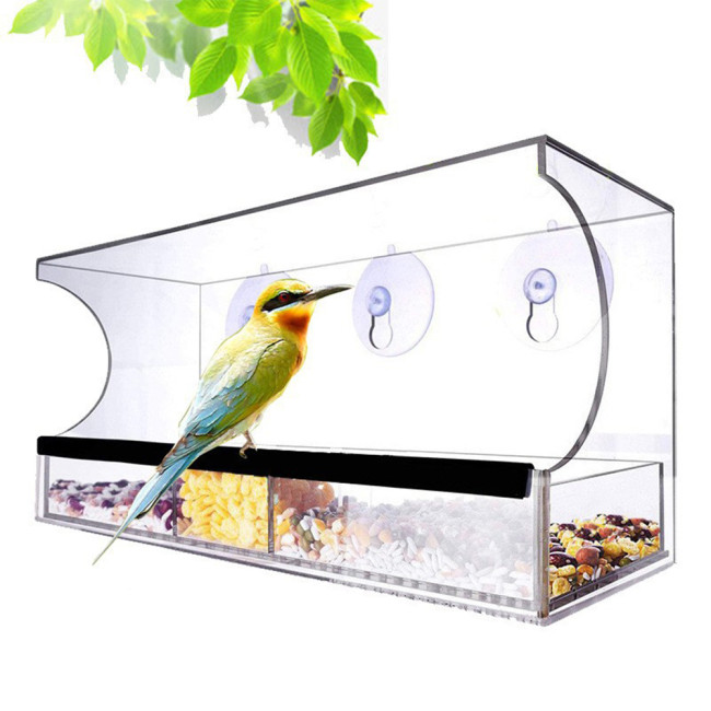 Window Wild Birds Feeder Outdoor Bird House with 3 suction cups HBFW002