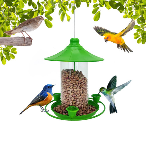 Metal and Plastic Bird House Food & Water Feeder HBFW005