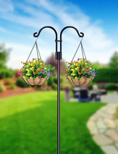Happy Bird Feeder Shepherd Hook for Garden Decoration