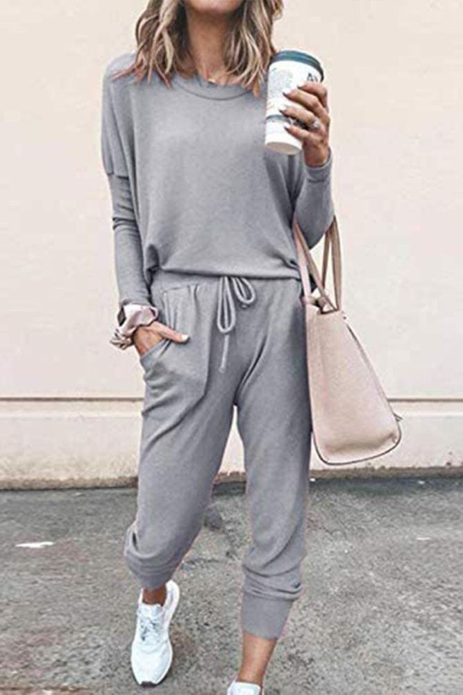 Black Two Pieces Oversized Fall Tracksuit