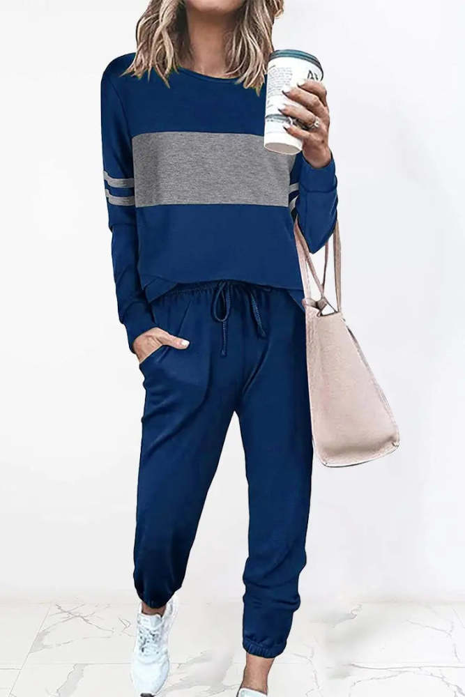 Women 2 Piece Long Sleeve Tracksuit with Long Pants