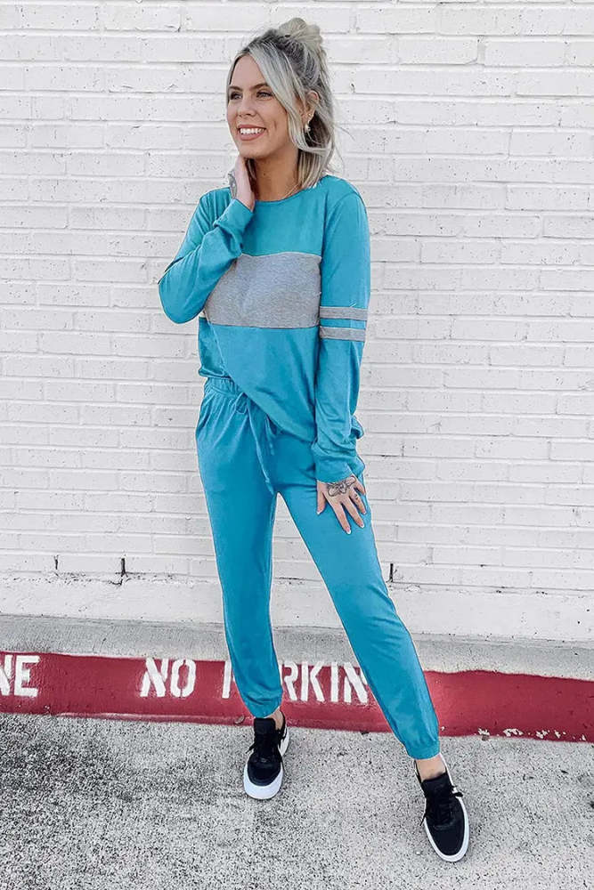 Women 2 Piece Long Sleeve Tracksuit with Long Pants