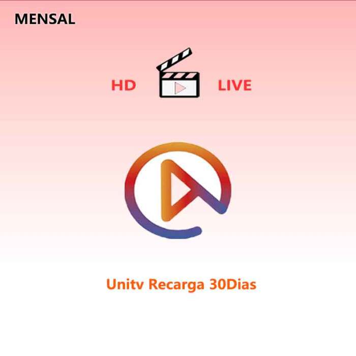 Unitv Recarga mensal e Anual e 90dias código