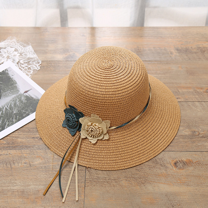 Women's Flower And Grass Small Brim Sunshade Beach Hat