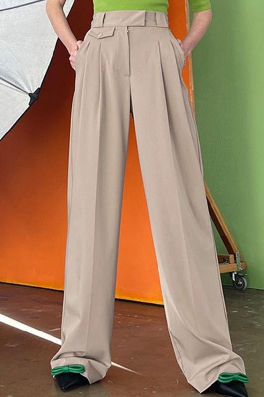 New Women's High Waist Mopping Casual Straight  Pants