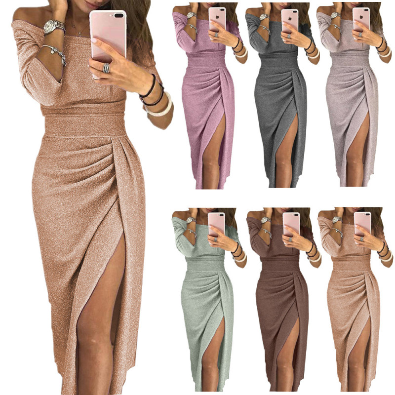 Open Neck Collar Bodycon Dress