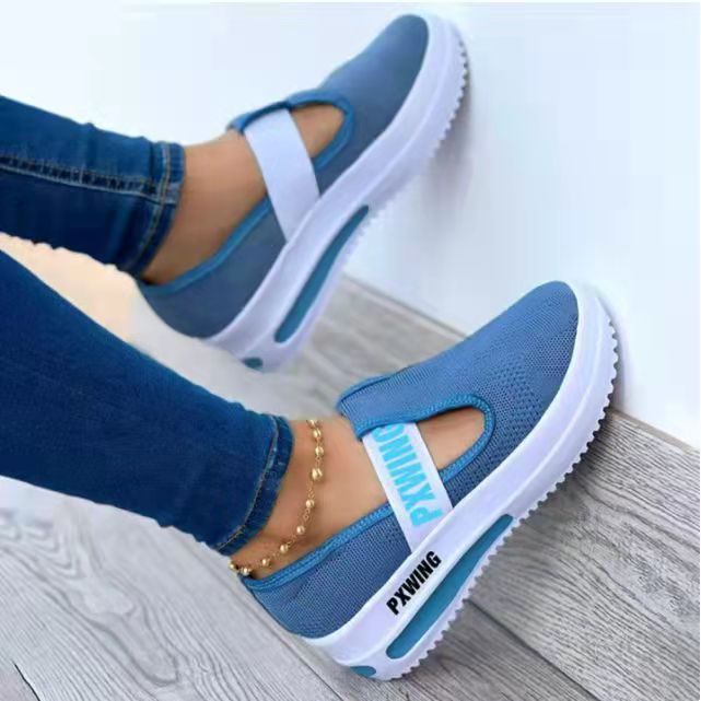 Women's Summer Breathable Casual Mesh Fashion Solid Color Flat  Shoes