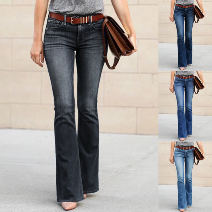 New Women's High Waist Wide Leg Retro Street Fashion Jeans