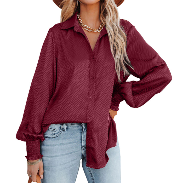 Women's Tops Elegant Satin Cage Sleeves Casual   Blouses