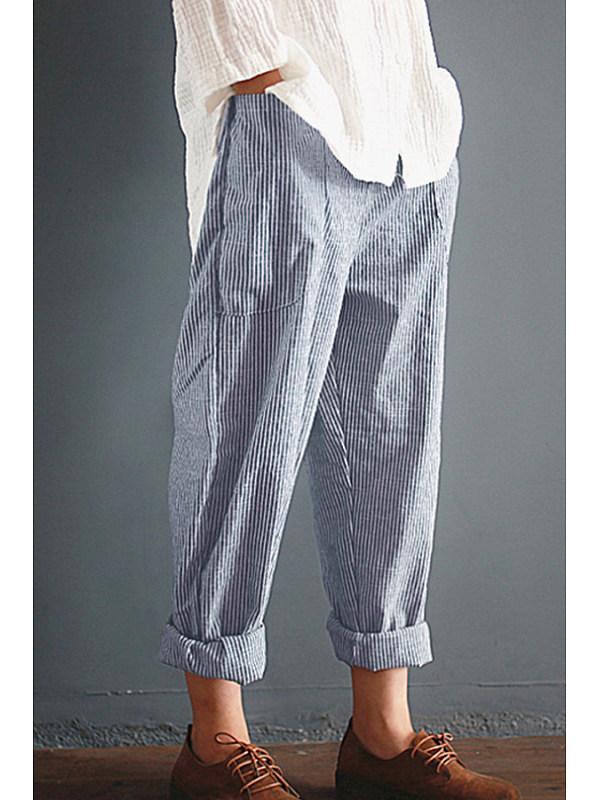 Loose Fitting Striped Pants