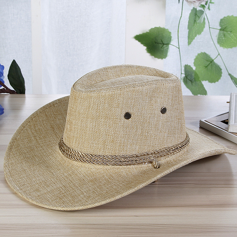 Men's Summer Outdoor Sunscreen Beach Rolled Shade Western Cowboy Hat