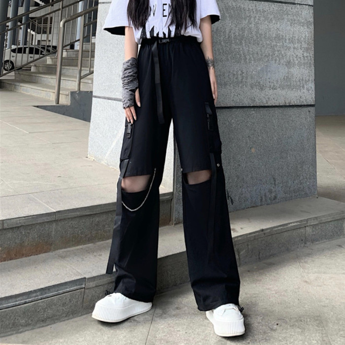 New Women's High Waist Loose Harem Casual Tooling Street Pants