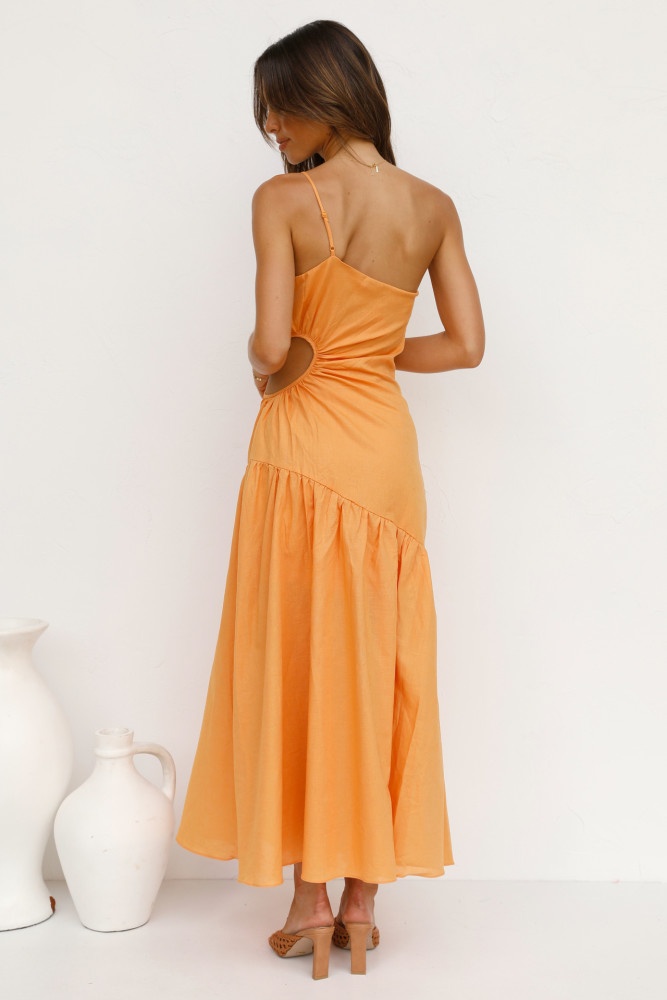 Women's New One Shoulder Sling Solid Color Sweet Vacation Dresses