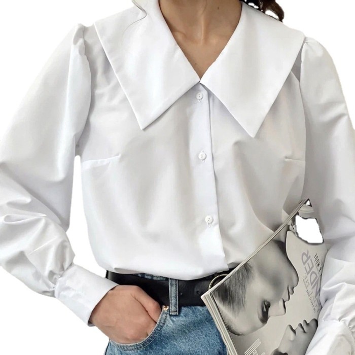 New French Temperament Casual All-Match Long-Sleeved   Blouses
