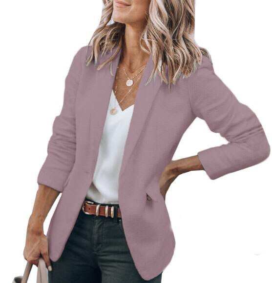 Solid Color One Button British Blazers Style European and American Blazer jacket coat   women