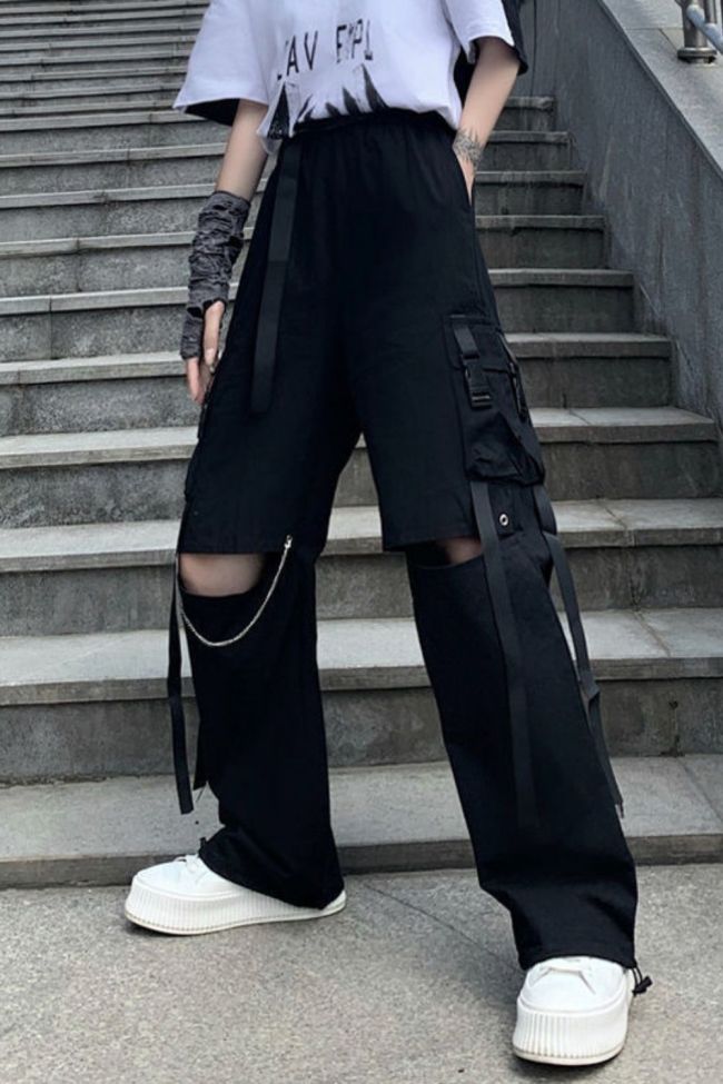 New Women's High Waist Loose Harem Casual Tooling Street Pants