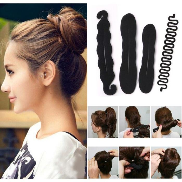 Women Hair Accessories Hair Styling Tools Magic Donut Hair Bun Maker Hairstyle Braider Twist Hair Clip Disk Pull Hairpins