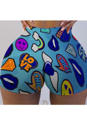 Fashion New Women's Bottoms Breathable Chic Print Sexy Beach Sports Biker Shorts