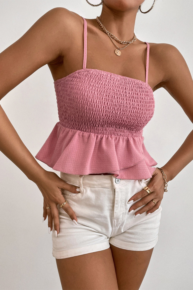 New Women's Tops Fashion Sexy Ruffles  Temperament Suspenders   Camis