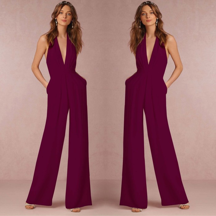 Ladies Sexy Casual Skinny Party Backless Jumpsuit
