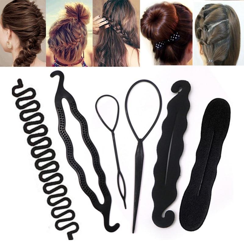 Women Hair Accessories Hair Styling Tools Magic Donut Hair Bun Maker Hairstyle Braider Twist Hair Clip Disk Pull Hairpins