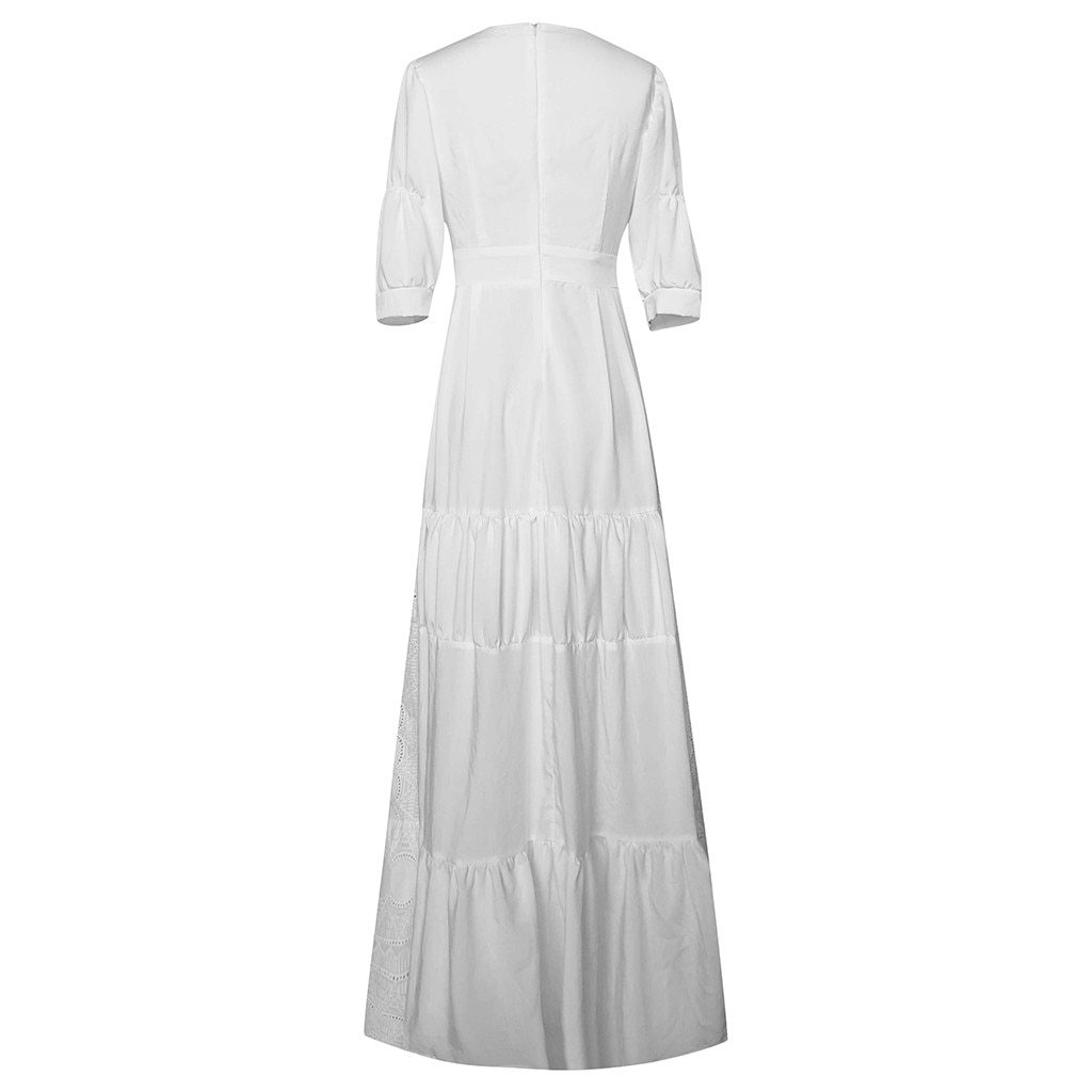 Sun Protection Hollow Tie Boho Dress main image 0