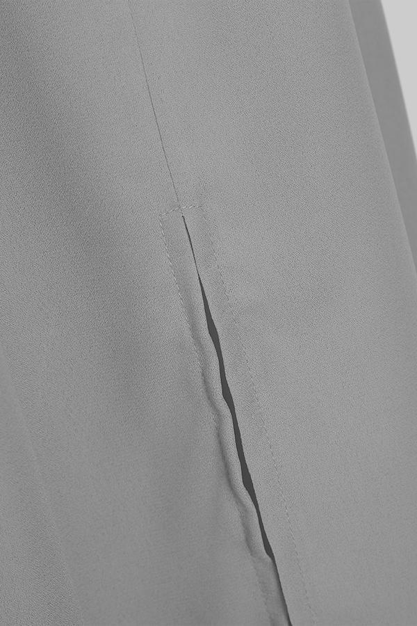 Sexy Gray V Neck Short Sleeves Maxi Dress