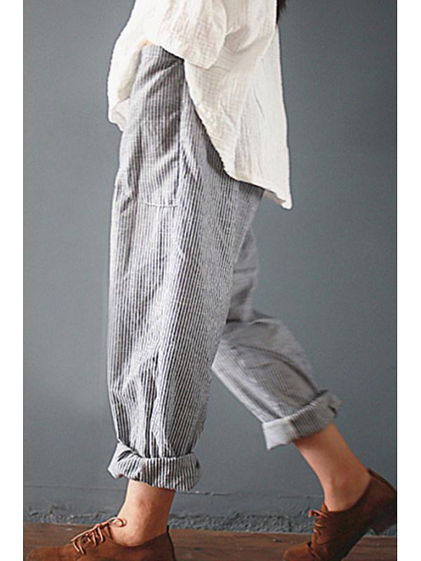 Loose Fitting Striped Pants