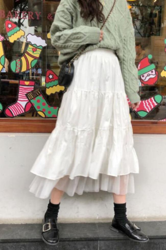 Women's Skirts Harajuku Korean Style Maxi Skirt For Teenagers High Waist Skirt