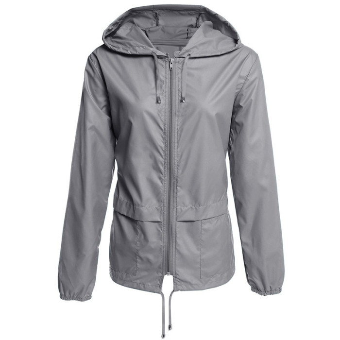 Fashion Rainproof Jackets Tops Women Hooded Jackets