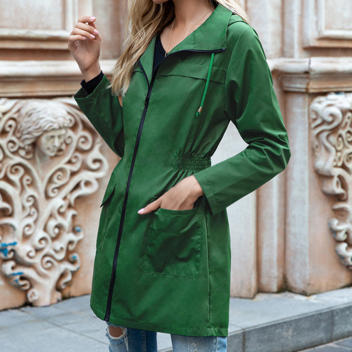 Women Long Fashion Waterproof Outdoor Jackets