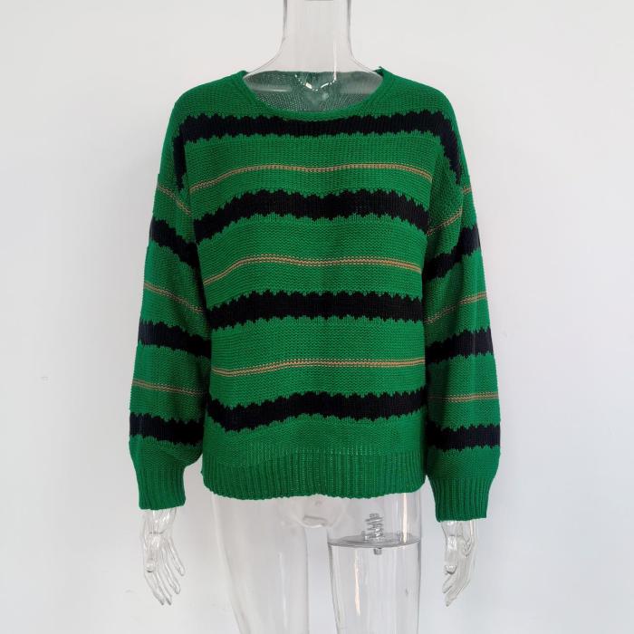 Autumn Slim Stripe Sweater for Women