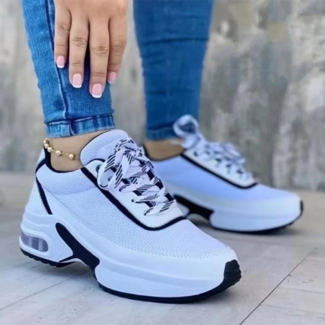 Breathable Woven Lace Up Sneakers main image 1