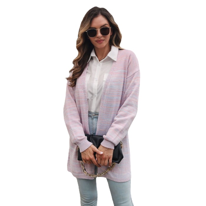 Women's Gradient Long Knitted Loose Cardigan