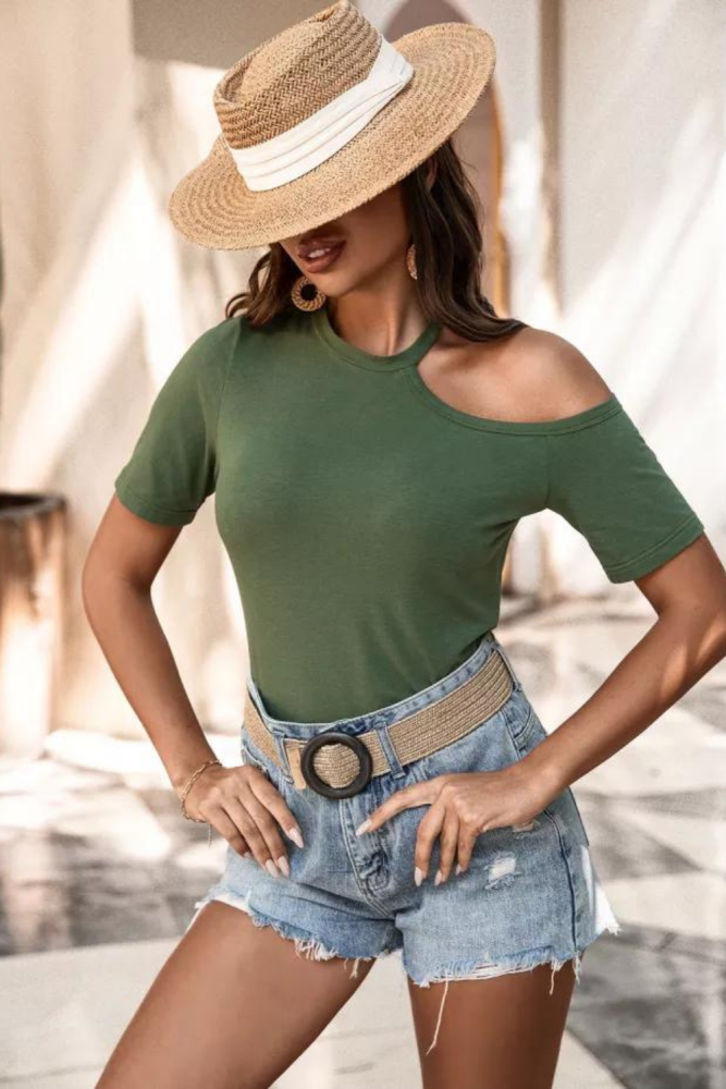 Sexy T-Shirt For Women Off Shoulder Short Sleeve O Neck Bodycon T-Shirts