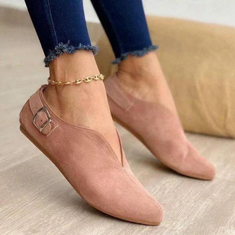 Women Retro Pointed Toe Flat Loafers