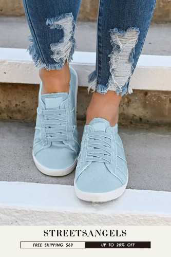 Women's Flat-Bottomed Lace-Up Canvas Shoes