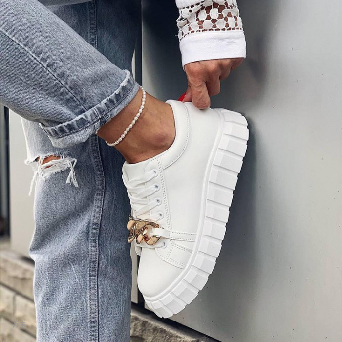 Women's  Lace-up Platform Casual Sneakers