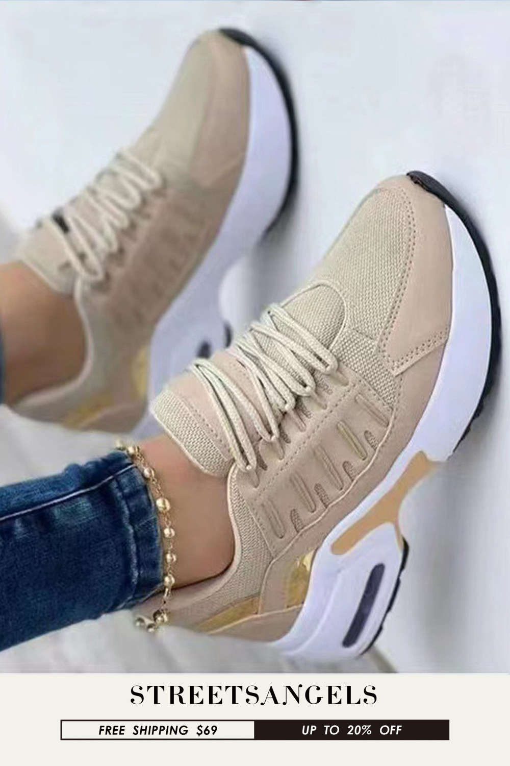 lace up wedge sneakers