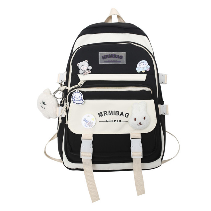 Contrasting Color Student Mori Versatile Large Capacity Backpack Bags