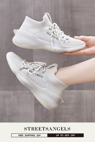 Women's Fashion Low Top Lace-up Breathable Sneakers
