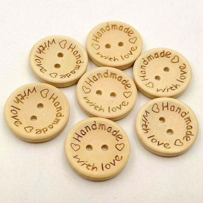 2 Hole Natural Wooden Buttons Scrapbook Craft DIY Accessories